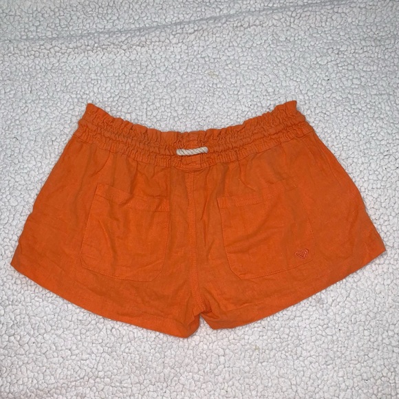 ROXY Orange Linen Blend Oceanside Beach Shorts Large ARJNS03007 NLE0 - Picture 11 of 14